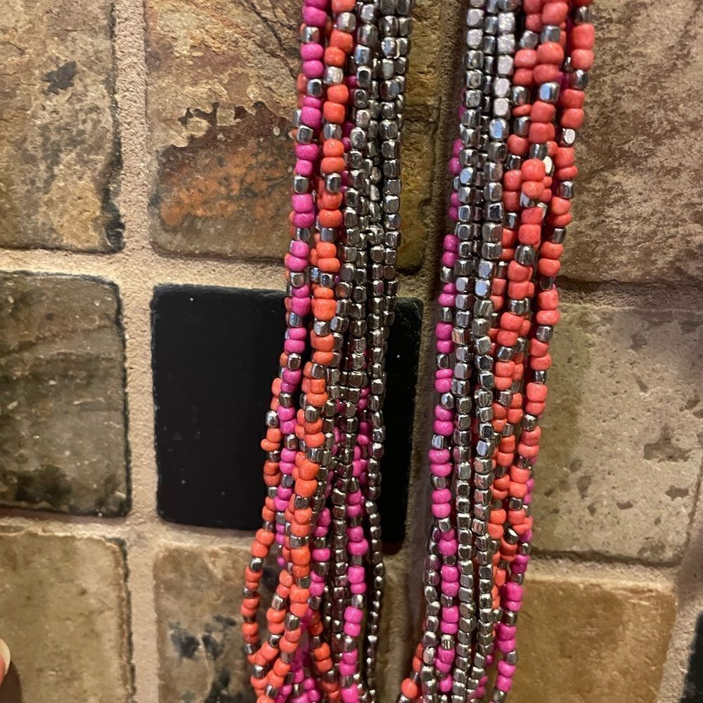 Lane Bryant and Chico’s Silver and Pink Coral Beaded Necklaces - Picture 2 of 12